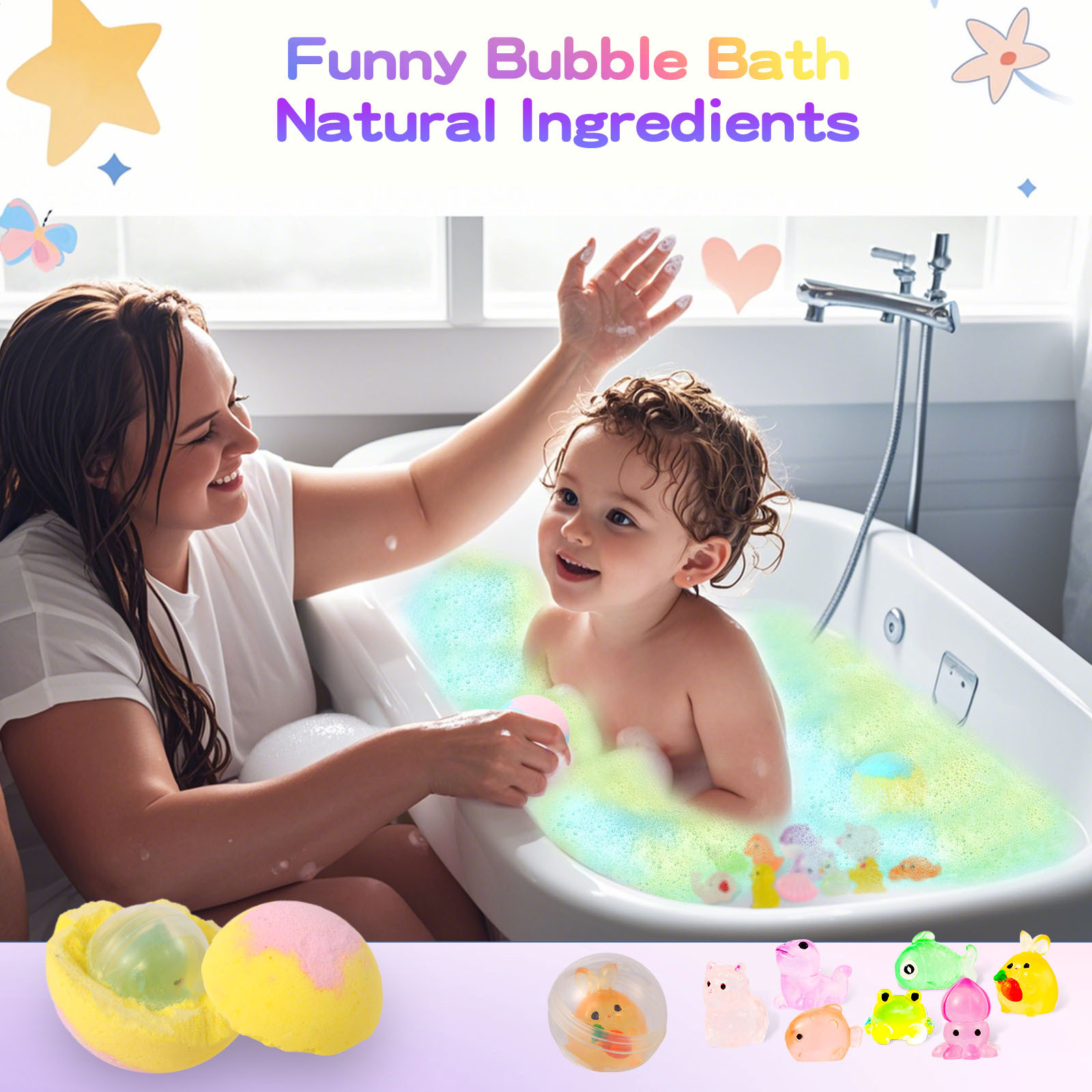Glow-in-the-Dark Doll-Shaped Bath Bombs - Kids Bath Time Fun Set with Fizzing Bubble Foam 1 Glow-in-the-Dark Doll-Shaped Bath Bombs - Kids Bath Time Fun Set with Fizzing Bubble Foam