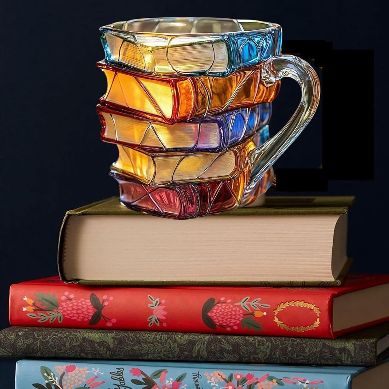 Book Shaped Glass Mug Coffee Tea Cup 4 Book Shaped Glass Mug Coffee Tea Cup - Image 4