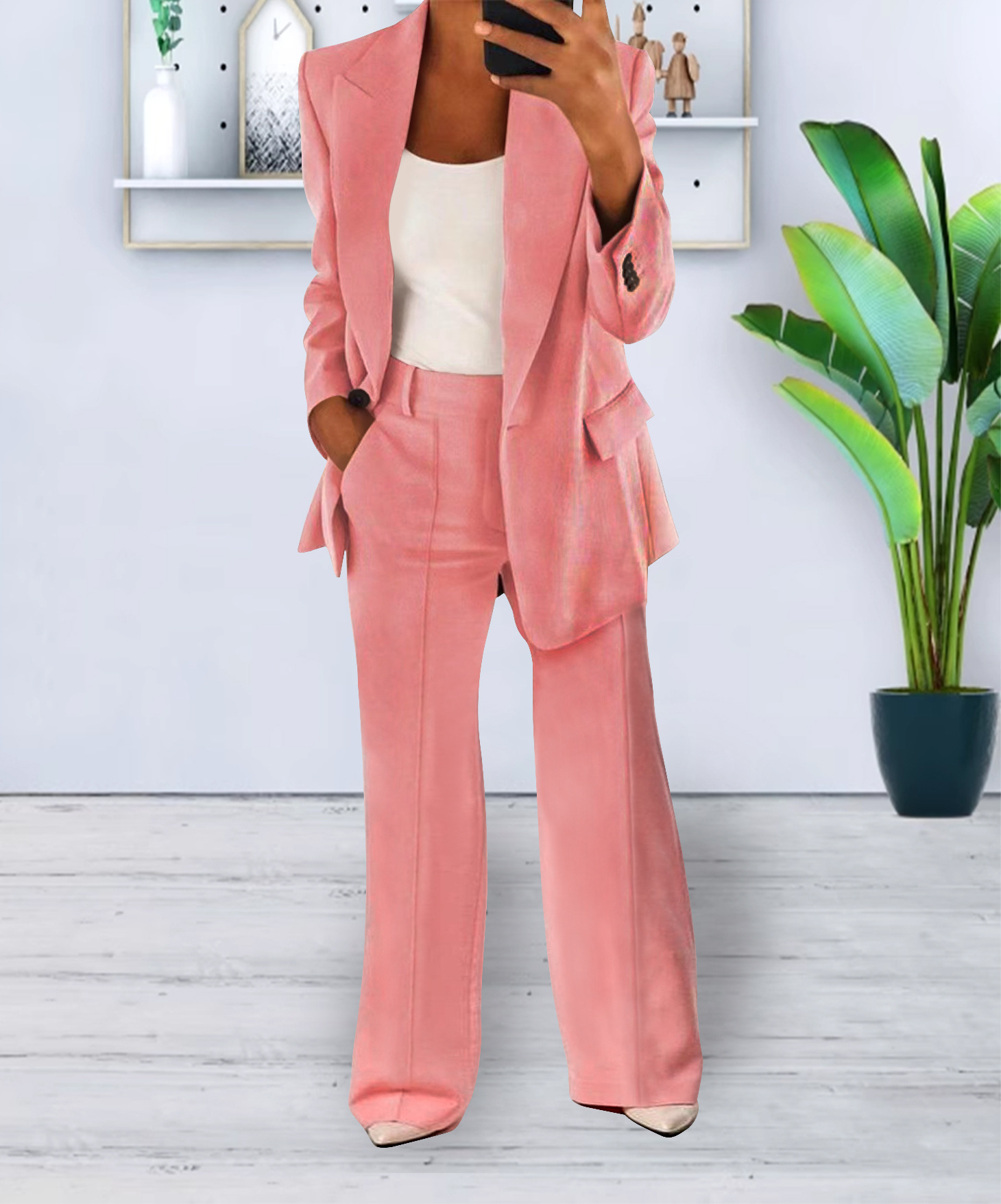 Women's Casual Blazer Suit Jacket And Pants 3 Women's Casual Blazer Suit Jacket And Pants - Image 3
