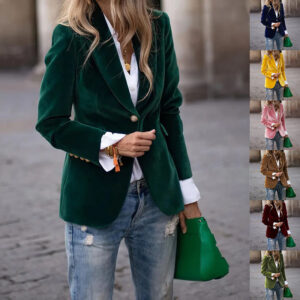 Velvet Lapel Casual Suit Single-breasted Jacket