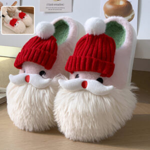 Indoor Non-slip Santa Claus Plush Slippers