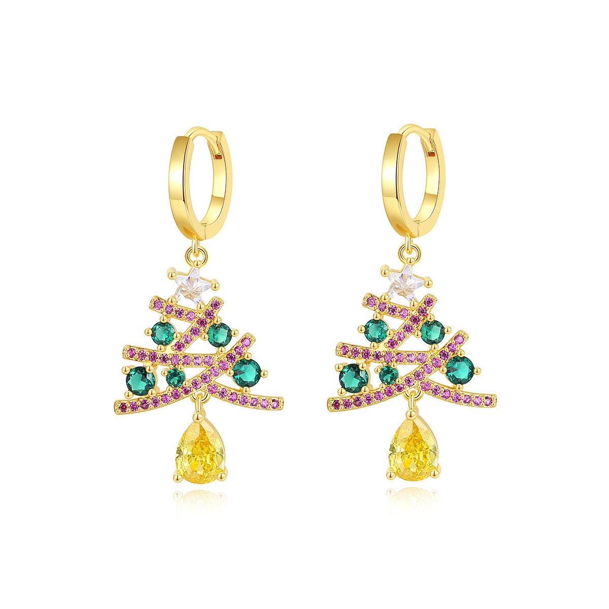 Christmas Tree Earrings With Colorful Rhinestones 4 Christmas Tree Earrings With Colorful Rhinestones - Image 4