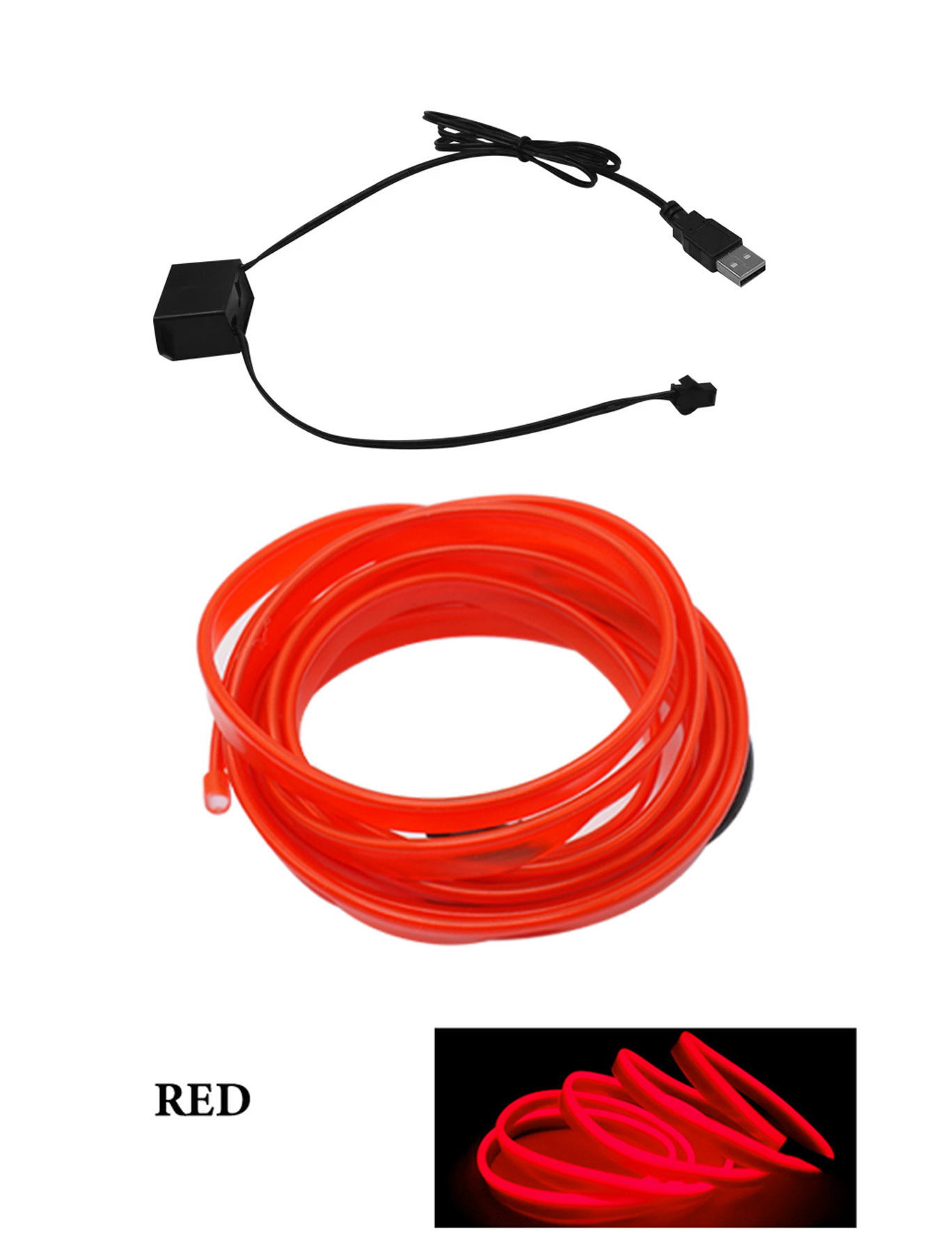 Car Interior Neon LED Lights USB LED With USB 4 Car Interior Neon LED Lights USB LED With USB - Image 4