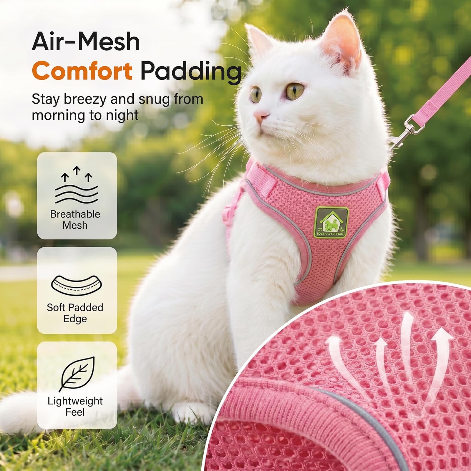 Cat Harness And Leash, Escape Proof Adjustable Vest Harness 6 Cat Harness And Leash, Escape Proof Adjustable Vest Harness - Image 6