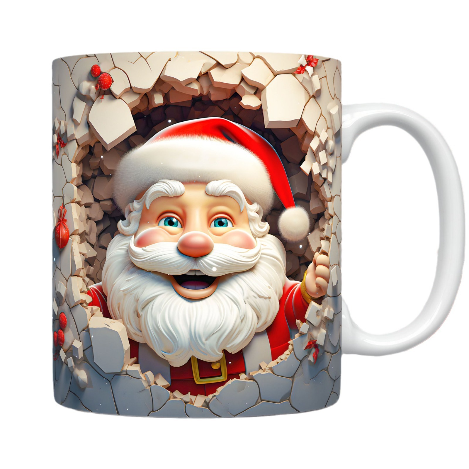 3D Christmas Ceramic Mug Snowman Santa Space Design 3 3D Christmas Ceramic Mug Snowman Santa Space Design - Image 3