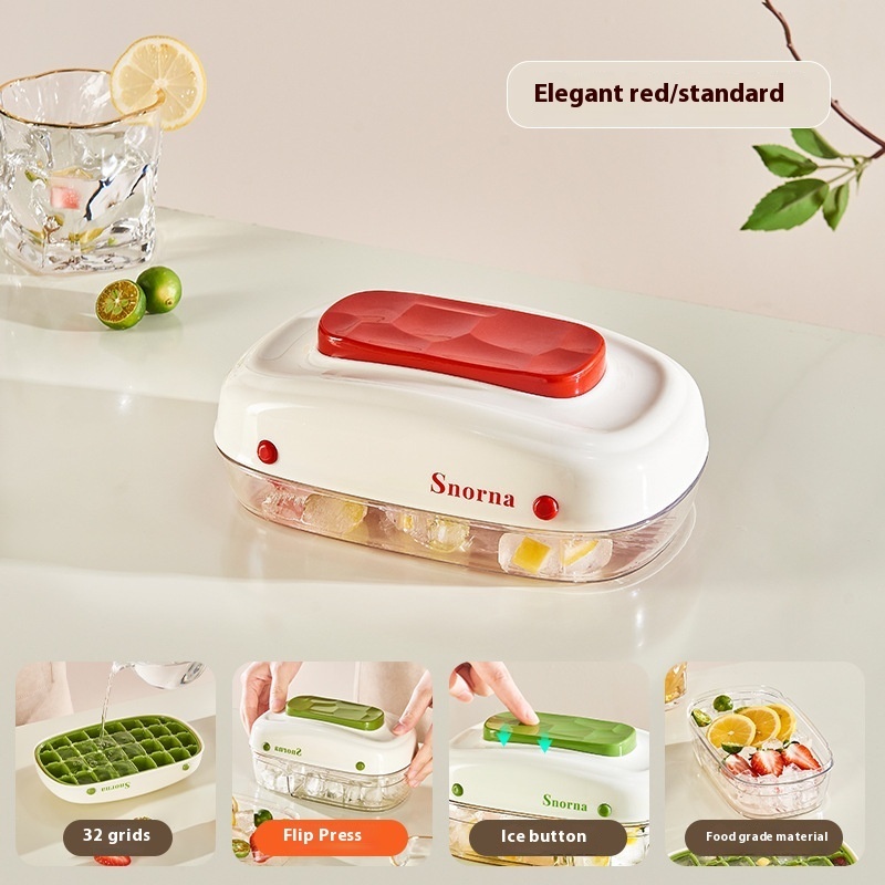 32 Grids Ice Tray Mold Box With Lid Plastic Ice Storage Box 3 32 Grids Ice Tray Mold Box With Lid Plastic Ice Storage Box - Image 3