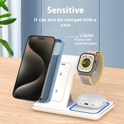15W 3 In 1 LED Fast Wireless Charger For Smart Phone 15 14 13 12 11 & Watch 9 8 7 6 5 Air pods Pro 3 15W 3 In 1 LED Fast Wireless Charger For Smart Phone 15 14 13 12 11 & Watch 9 8 7 6 5 Air pods Pro - Image 3