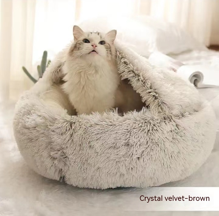 2 In 1 Dog And Cat Bed Pet Winter Bed 2 2 In 1 Dog And Cat Bed Pet Winter Bed - Image 2
