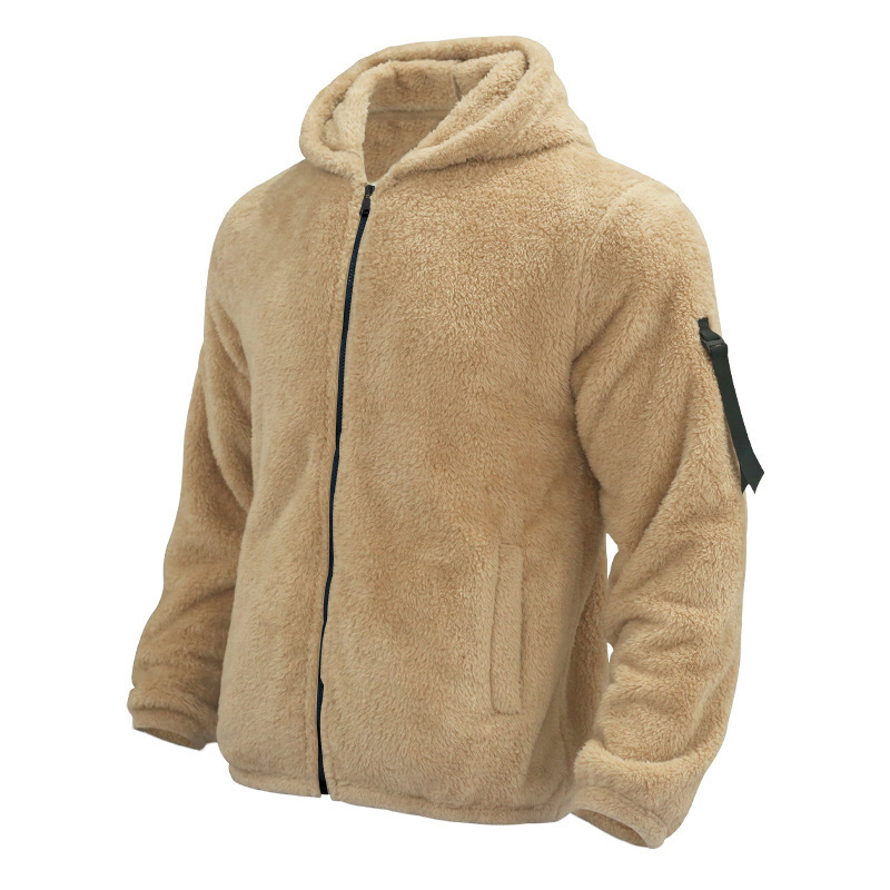 Plush Hooded Jacket Fleece Double-sided With Zipper Loose Casual Jacket 8 Plush Hooded Jacket Fleece Double-sided With Zipper Loose Casual Jacket - Image 8