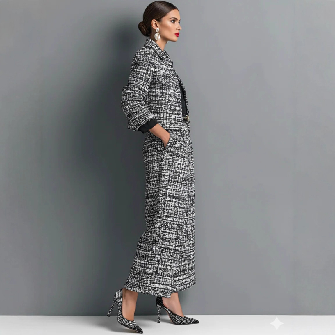 Lapel Slim-fit Pants Set 2 Lapel Slim-fit Pants Set - Image 2