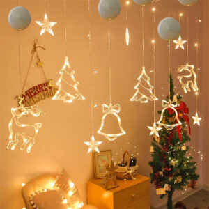 Christmas LED Suction Cup Chandelier Holiday Party Battery Powered  Decor Lamp