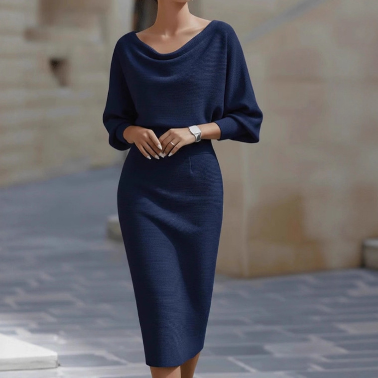 Pleated Batwing Sleeve Midi Dress 7 Pleated Batwing Sleeve Midi Dress - Image 7
