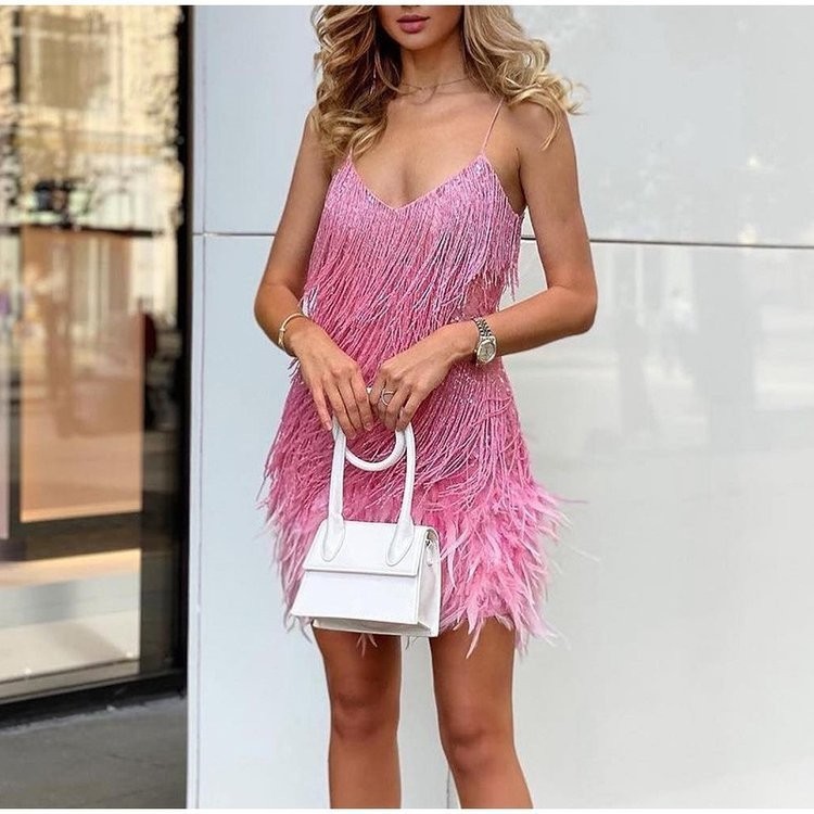Tassel Sequins Feather Summer Mini Dress 7 Tassel Sequins Feather Summer Mini Dress - Image 7