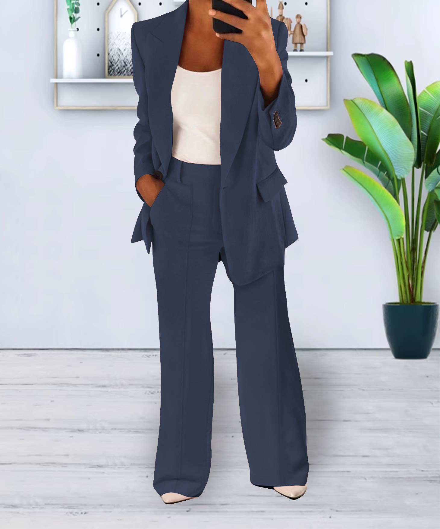 Women's Casual Blazer Suit Jacket And Pants 4 Women's Casual Blazer Suit Jacket And Pants - Image 4