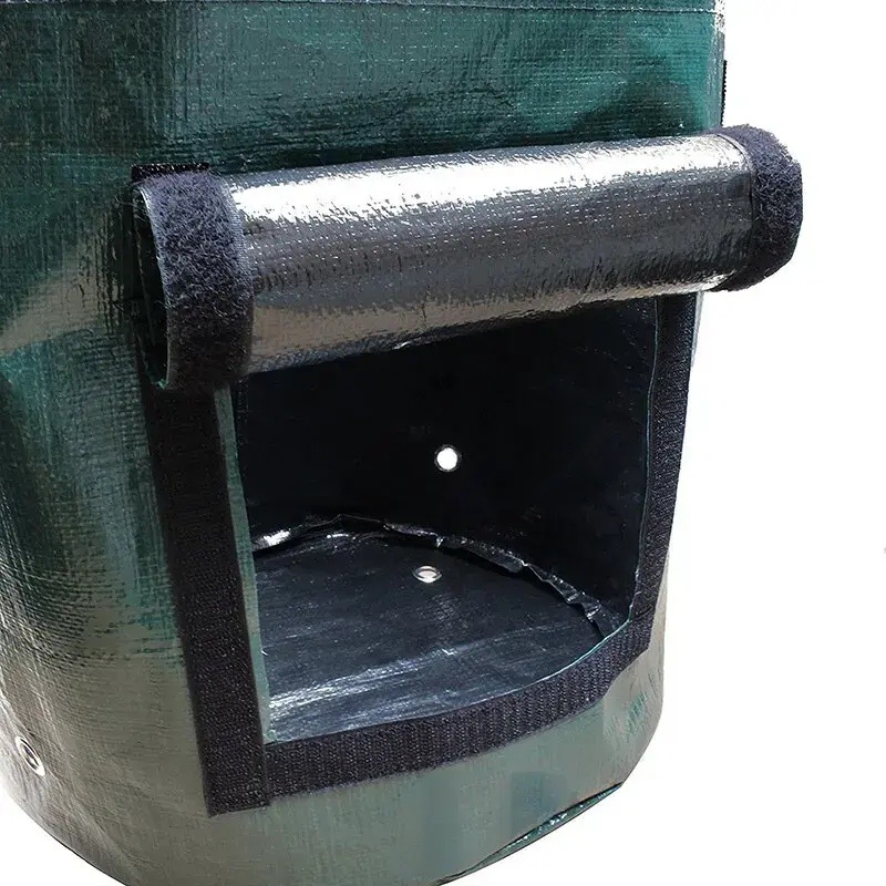 10 Gallon -6 Pack Potato Grow, PE Fabric With Flap And Handles, Green Planter Bags 3 10 Gallon -6 Pack Potato Grow, PE Fabric With Flap And Handles, Green Planter Bags - Image 3