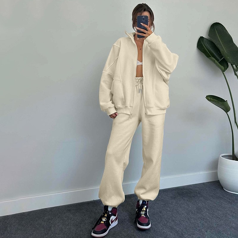 Sports Suit With Pockets Zipper Cardigan And Drawstring Trouser 5 Sports Suit With Pockets Zipper Cardigan And Drawstring Trouser - Image 5