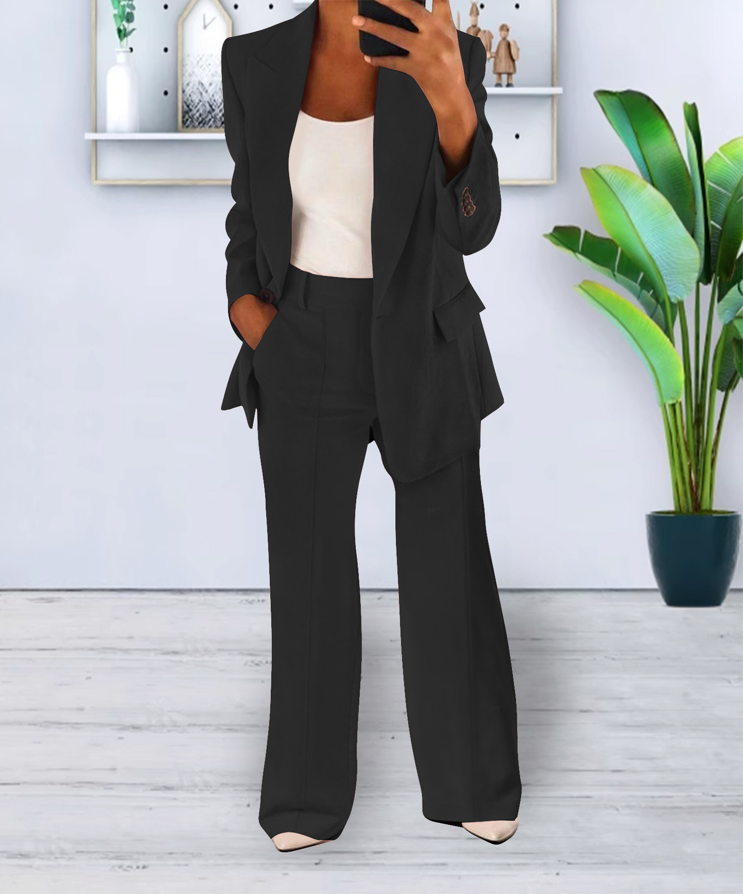 Women's Casual Blazer Suit Jacket And Pants 2 Women's Casual Blazer Suit Jacket And Pants - Image 2