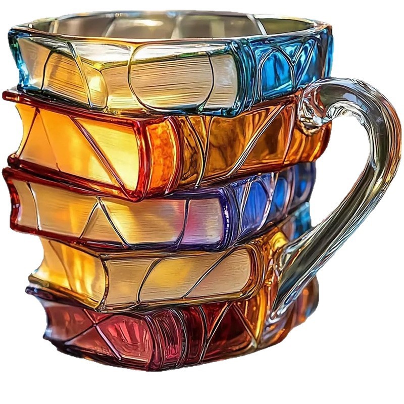 Book Shaped Glass Mug Coffee Tea Cup 7 Book Shaped Glass Mug Coffee Tea Cup - Image 7