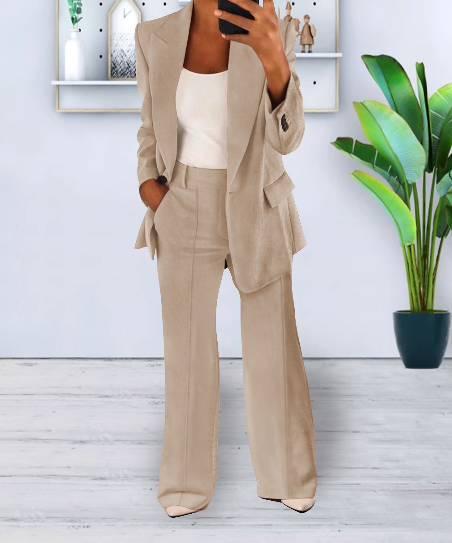 Women's Casual Blazer Suit Jacket And Pants 9 Women's Casual Blazer Suit Jacket And Pants - Image 9