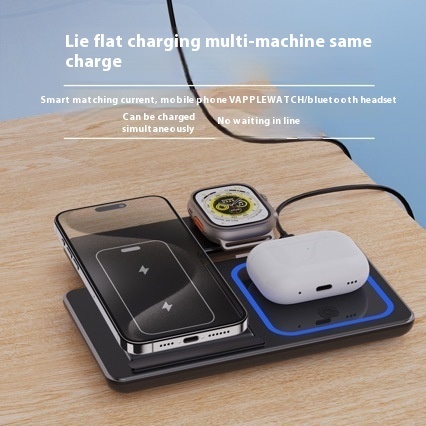 15W 3 In 1 LED Fast Wireless Charger For Smart Phone 15 14 13 12 11 & Watch 9 8 7 6 5 Air pods Pro 2 15W 3 In 1 LED Fast Wireless Charger For Smart Phone 15 14 13 12 11 & Watch 9 8 7 6 5 Air pods Pro - Image 2