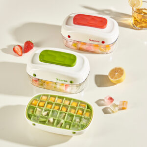 32 Grids Ice Tray Mold Box With Lid Plastic Ice Storage Box