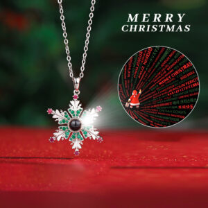 Christmas Snowflake Necklace With Projection Design