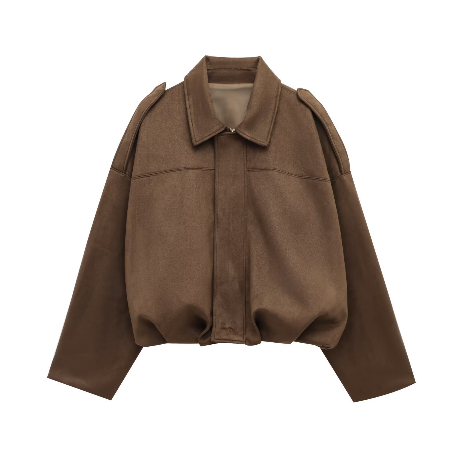 Faux Suede Texture Pilot Jacket - Men's Casual Zip Up Coat 2 Faux Suede Texture Pilot Jacket - Men's Casual Zip Up Coat - Image 2