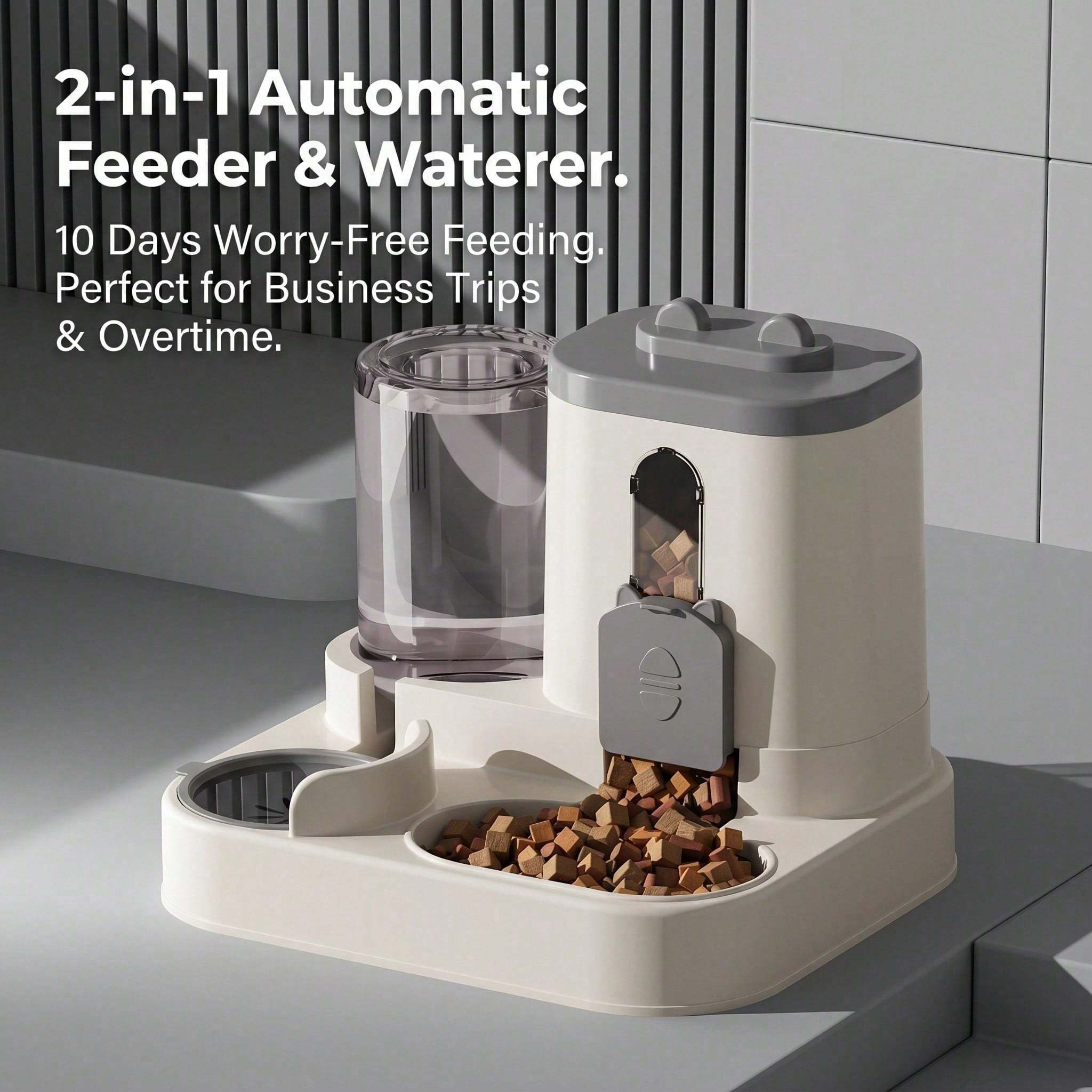 4 Colors Gravity Pet Feeder Automatic Food & Water Bowl Detachable Anti Slip Base Feeding Supplies 1 4 Colors Gravity Pet Feeder Automatic Food & Water Bowl Detachable Anti Slip Base Feeding Supplies