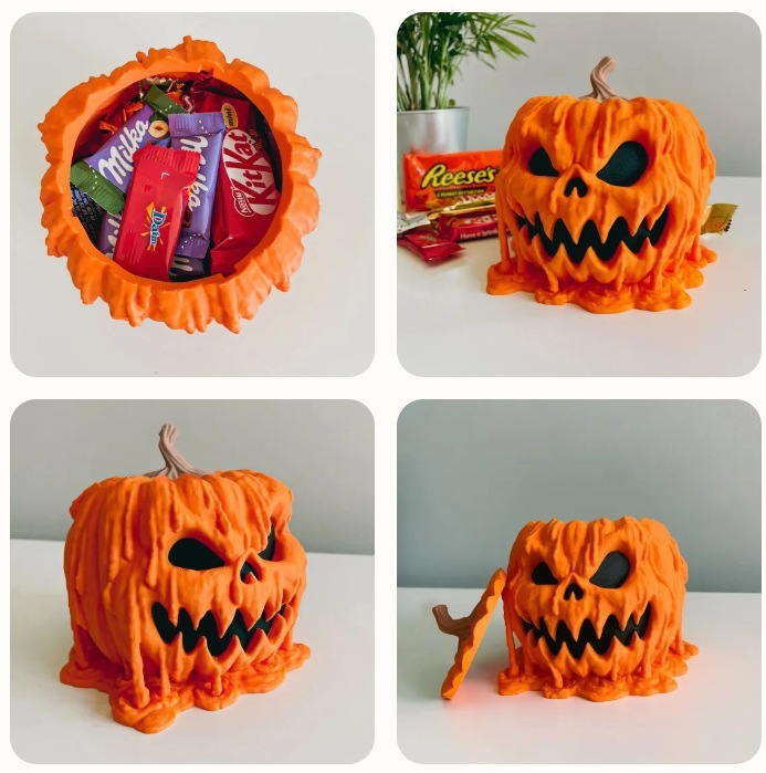 Reusable Melting Halloween Pumpkin Candy Bowl With Lid 7 Reusable Melting Halloween Pumpkin Candy Bowl With Lid - Image 7