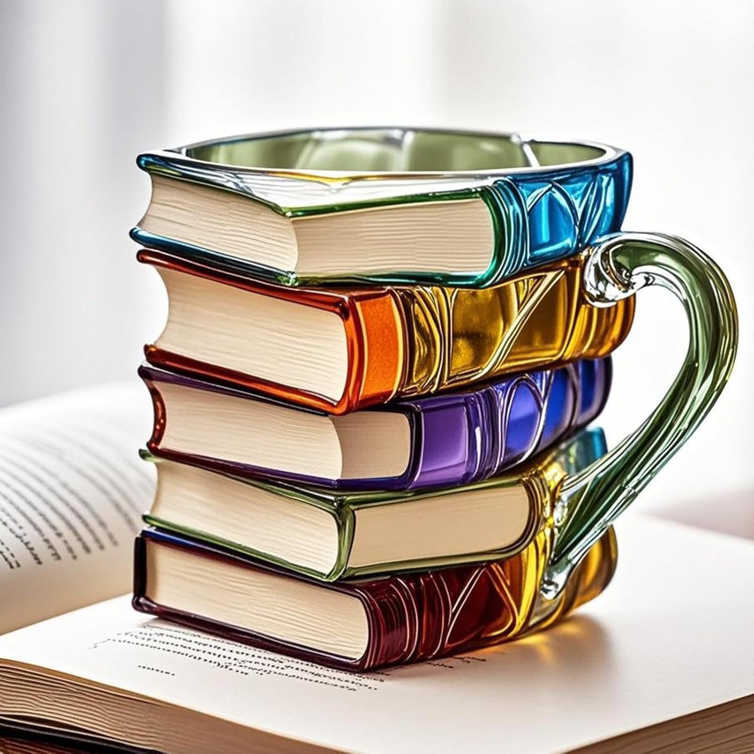 Book Shaped Glass Mug Coffee Tea Cup 2 Book Shaped Glass Mug Coffee Tea Cup - Image 2