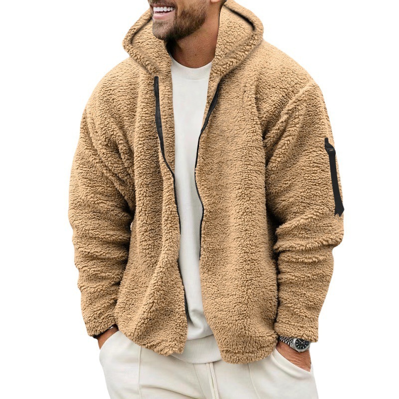 Plush Hooded Jacket Fleece Double-sided With Zipper Loose Casual Jacket 6 Plush Hooded Jacket Fleece Double-sided With Zipper Loose Casual Jacket - Image 6