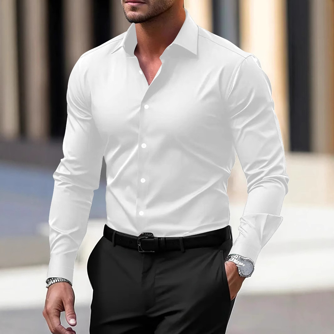 Men's Dress Shirt Solid Color 9 Men's Dress Shirt Solid Color - Image 9