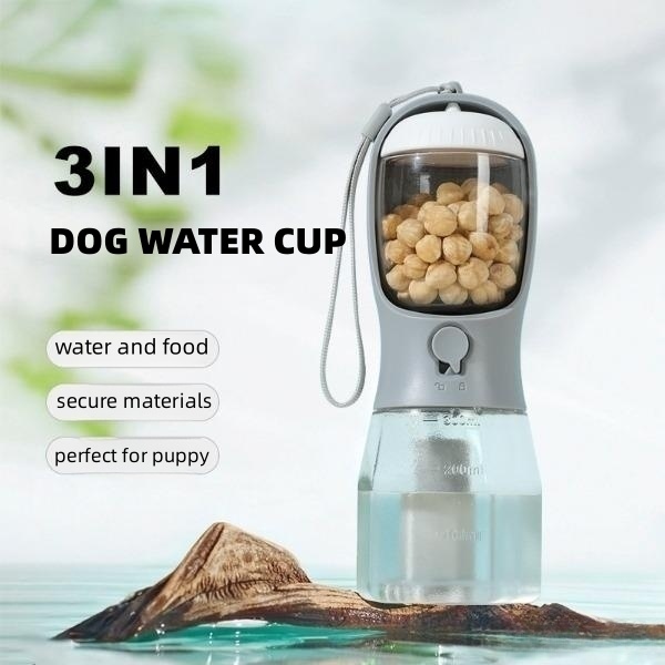 Dog Water Cup; Drinking Food Garbage Bag; Three-in-one Portable Small Multi-functional Cup 3 Dog Water Cup; Drinking Food Garbage Bag; Three-in-one Portable Small Multi-functional Cup - Image 3