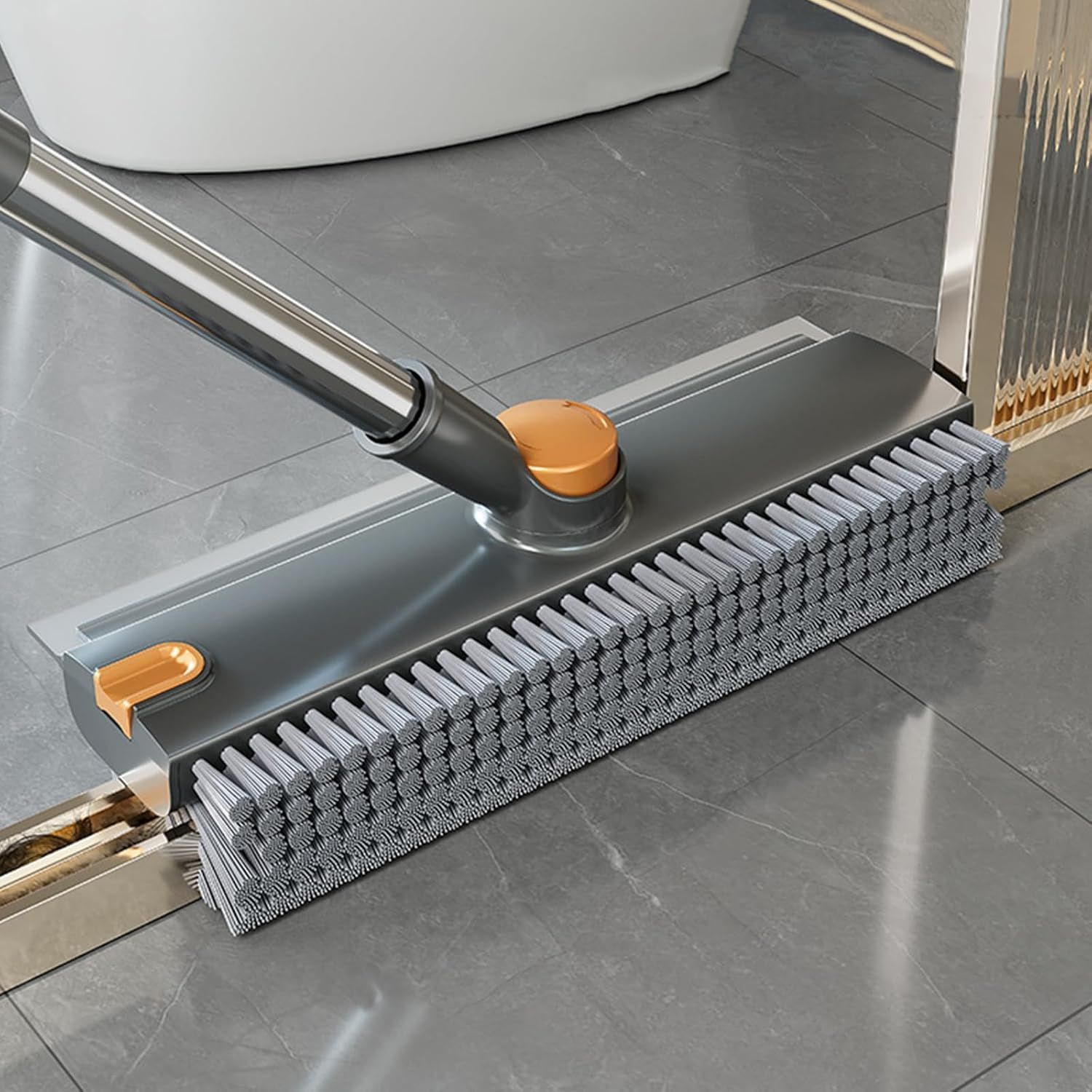 Scrub Brush With Long Handle, 3 In 1 Shower Scrubber Floor Broom Squeegee For Concrete Tile Wall Deck Patio 4 Scrub Brush With Long Handle, 3 In 1 Shower Scrubber Floor Broom Squeegee For Concrete Tile Wall Deck Patio - Image 4