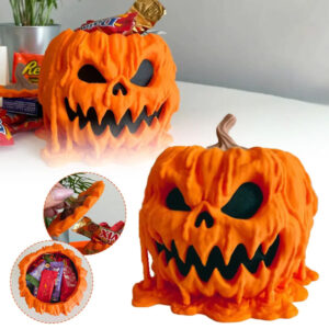 Reusable Melting Halloween Pumpkin Candy Bowl With Lid