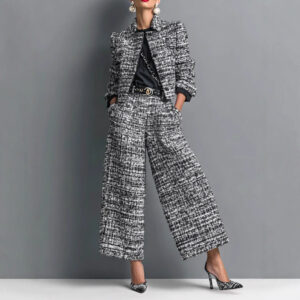 Lapel Slim-fit Pants Set
