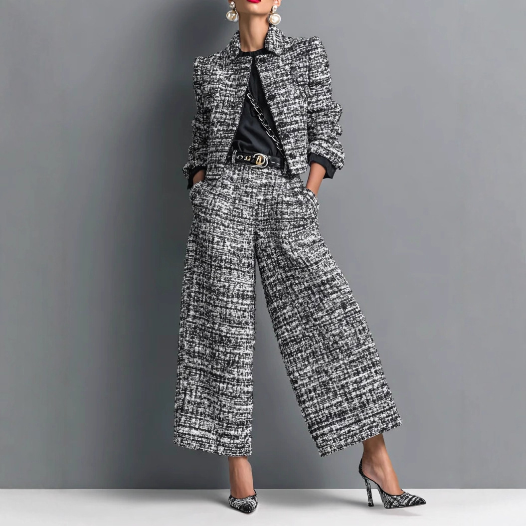 Lapel Slim-fit Pants Set 1 Lapel Slim-fit Pants Set