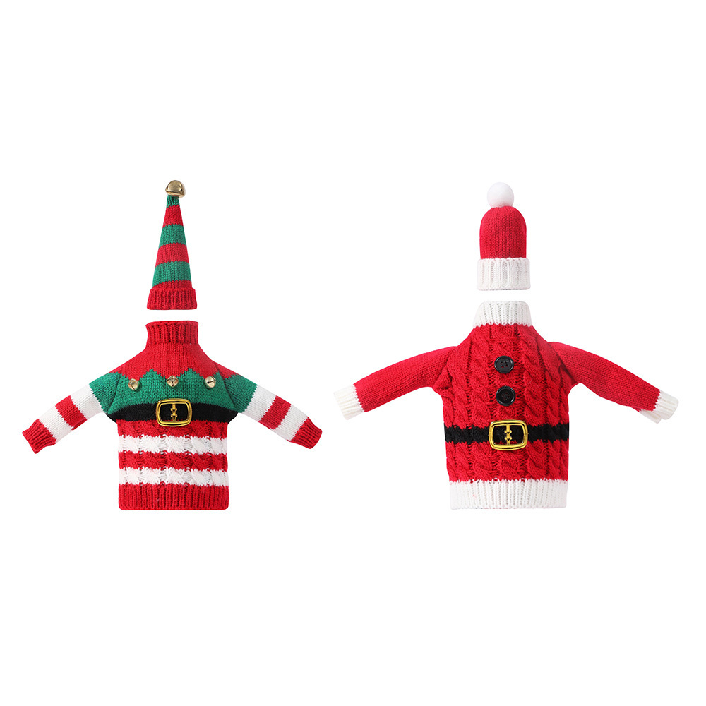 Holiday Decoration Wine Bottle Knitted Clothes 3 Holiday Decoration Wine Bottle Knitted Clothes - Image 3