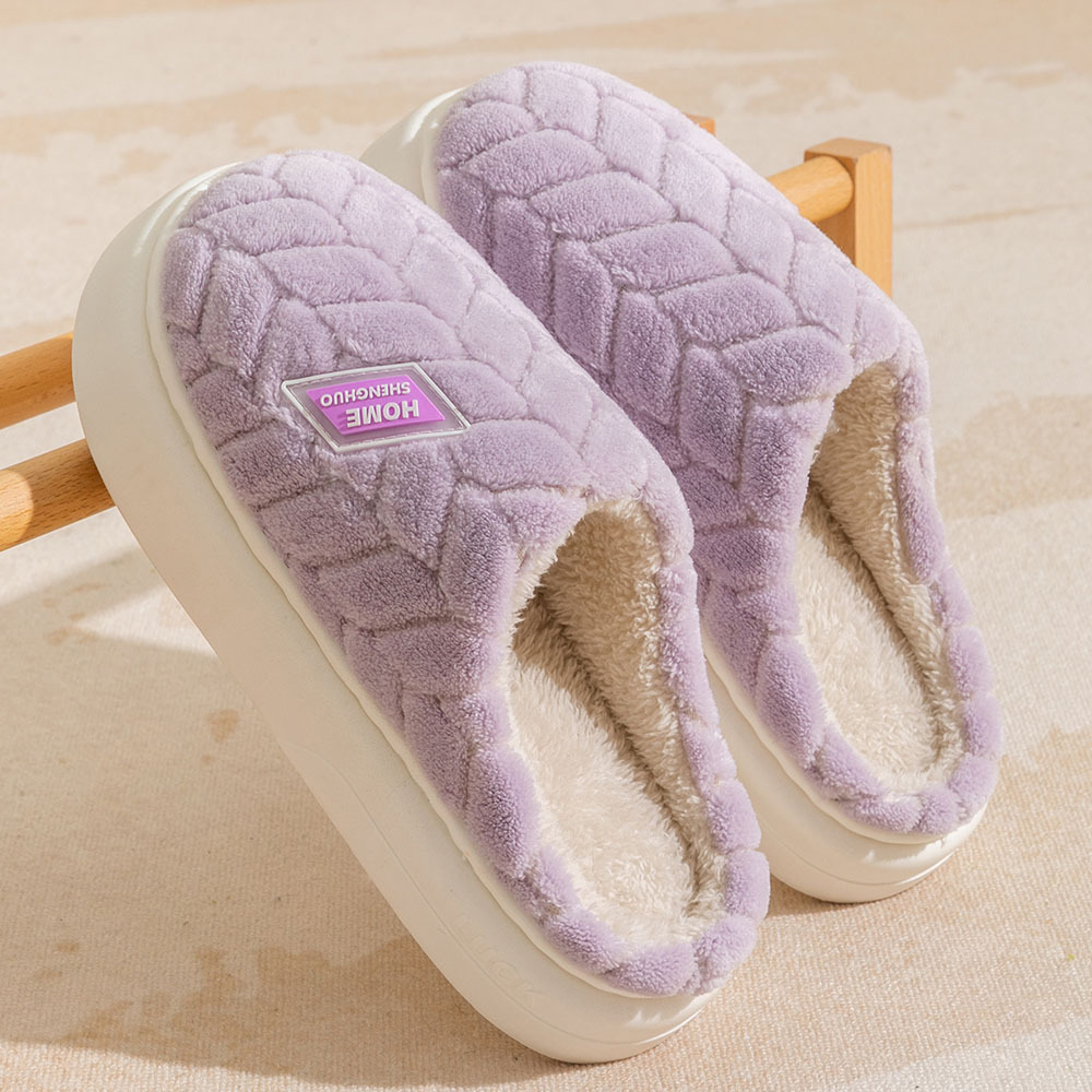 Non-slip Thick-soled Plush Slippers Indoor Fleece Shoes 4 Non-slip Thick-soled Plush Slippers Indoor Fleece Shoes - Image 4