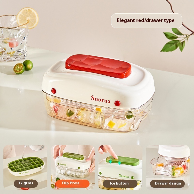 32 Grids Ice Tray Mold Box With Lid Plastic Ice Storage Box 7 32 Grids Ice Tray Mold Box With Lid Plastic Ice Storage Box - Image 7
