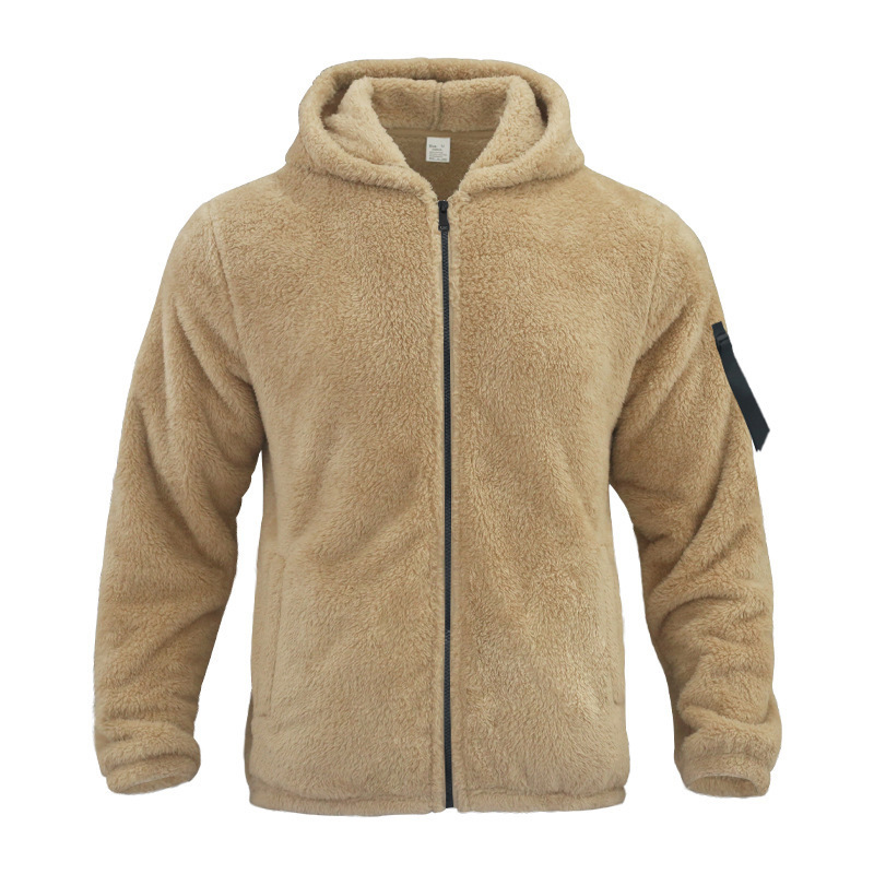 Plush Hooded Jacket Fleece Double-sided With Zipper Loose Casual Jacket 2 Plush Hooded Jacket Fleece Double-sided With Zipper Loose Casual Jacket - Image 2