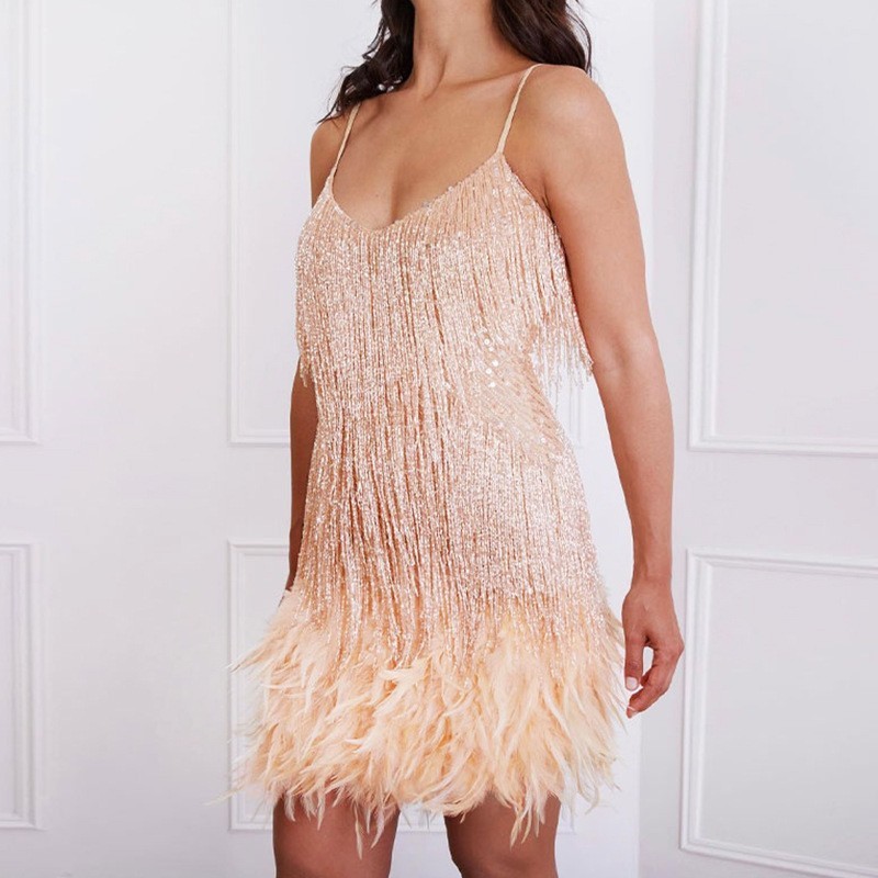 Tassel Sequins Feather Summer Mini Dress 2 Tassel Sequins Feather Summer Mini Dress - Image 2