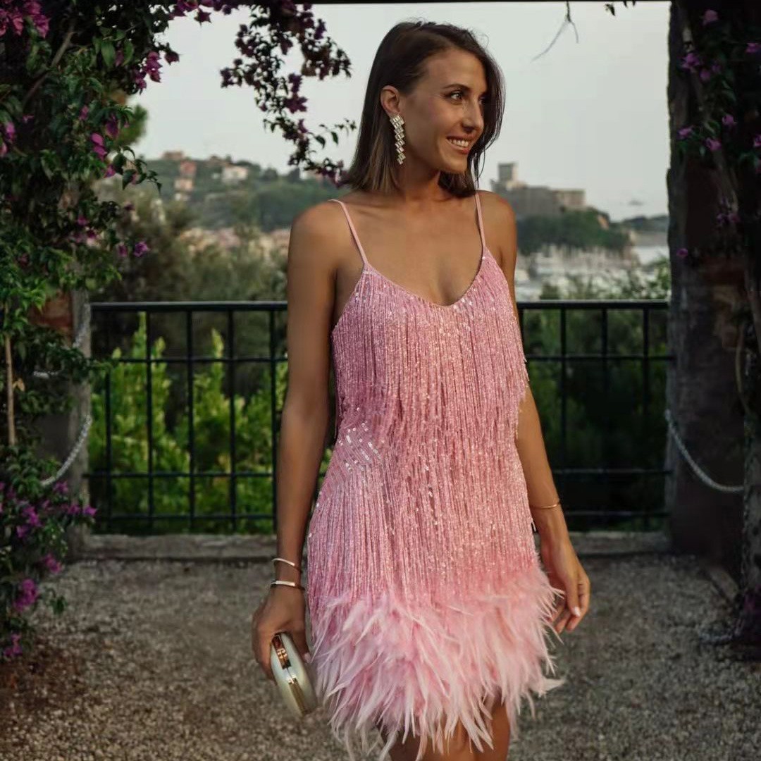 Tassel Sequins Feather Summer Mini Dress 5 Tassel Sequins Feather Summer Mini Dress - Image 5