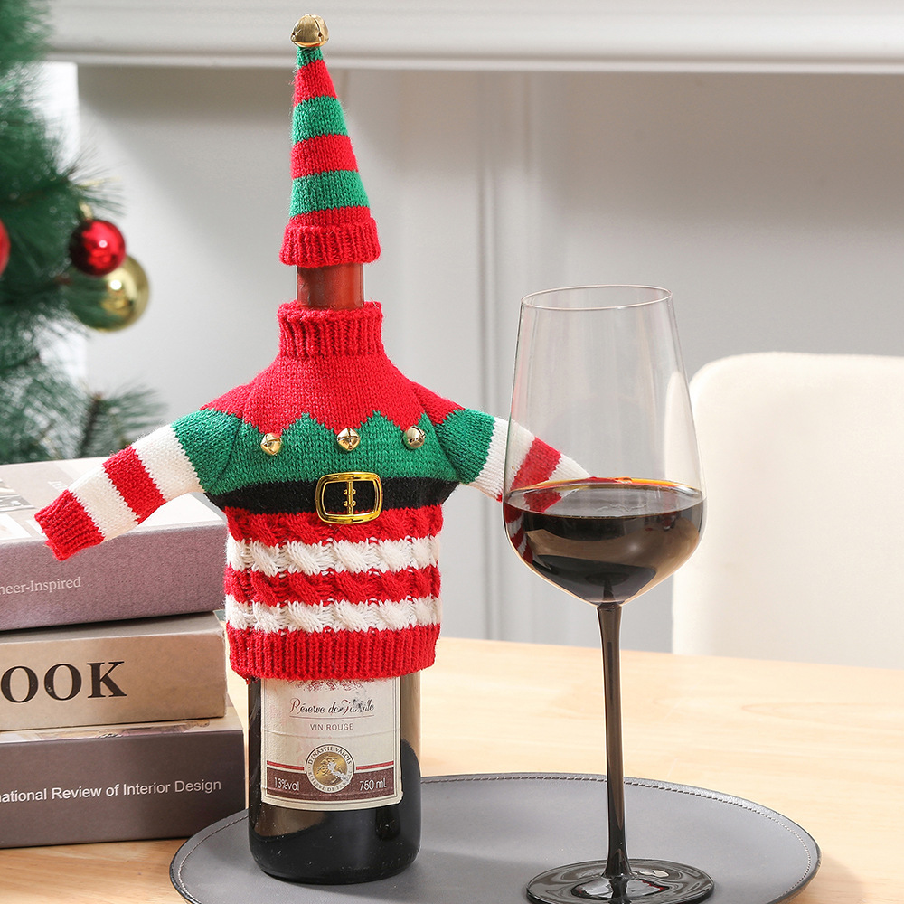 Holiday Decoration Wine Bottle Knitted Clothes 7 Holiday Decoration Wine Bottle Knitted Clothes - Image 7