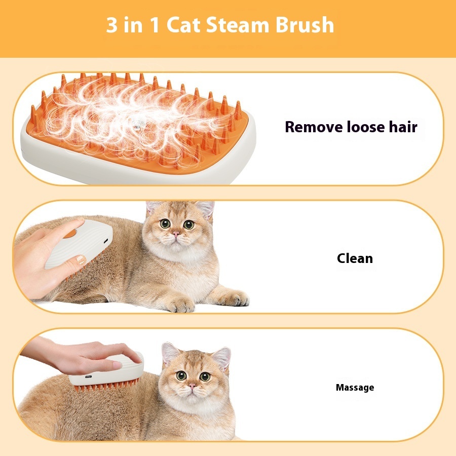 USB Rechargeable Pets Steam Brush Spray Massage Comb 6 USB Rechargeable Pets Steam Brush Spray Massage Comb - Image 6