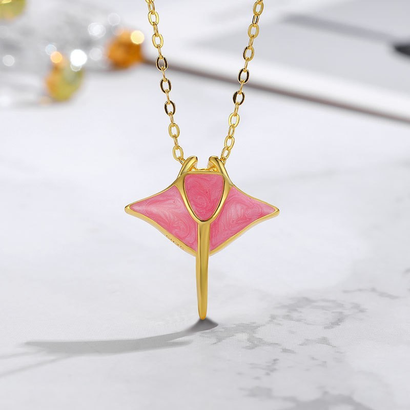 Women's Nautical Style Manta Ray Pendant Necklace 7 Women's Nautical Style Manta Ray Pendant Necklace - Image 7