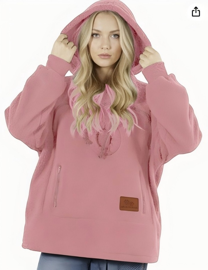 Hooded Sweatshirt With Pet Pockets Casual Loose Fit Warm Pullover Hoodie 4 Hooded Sweatshirt With Pet Pockets Casual Loose Fit Warm Pullover Hoodie - Image 4