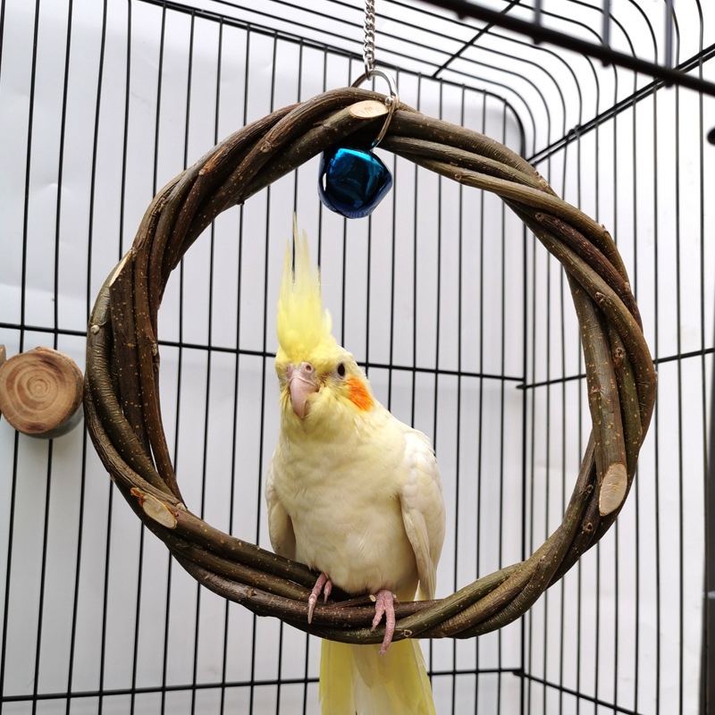 Bird Standing Frame Rattan Ring Chewing Toy Bird Cage 1 Bird Standing Frame Rattan Ring Chewing Toy Bird Cage