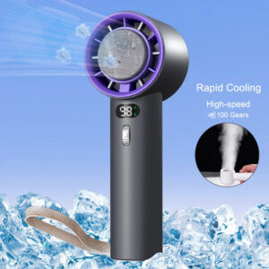 Handheld Turbo Fan 3000mAh Battery Wind Speeds Adjustable Mini Personal Fan