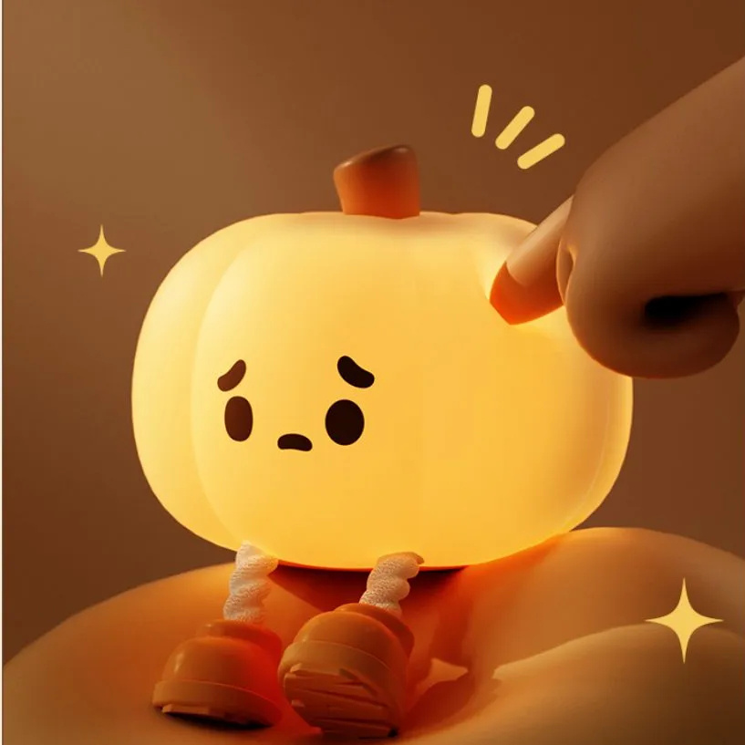 Soft Silicone Lamp Touch Dimmable Rechargeable Halloween Pumpkin Night Light 2 Soft Silicone Lamp Touch Dimmable Rechargeable Halloween Pumpkin Night Light - Image 2